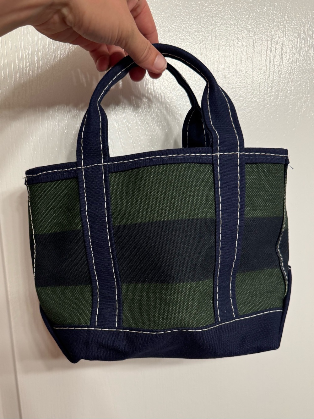Vintage Rare L.L. Bean Rugby Stripe Mini Boat & Tote Canvas Bag